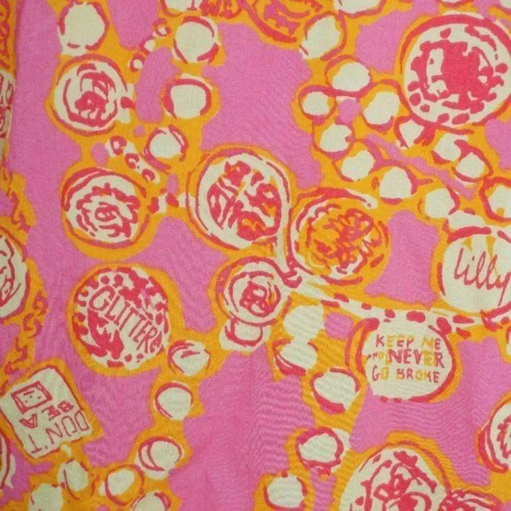 Lilly Pulitzer Pink Orange Print Button Down Top - Picture 3 of 8